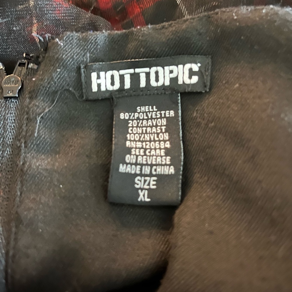 Hot Topic Black and Red Plaid Mini Skirt - Picture 2 of 2